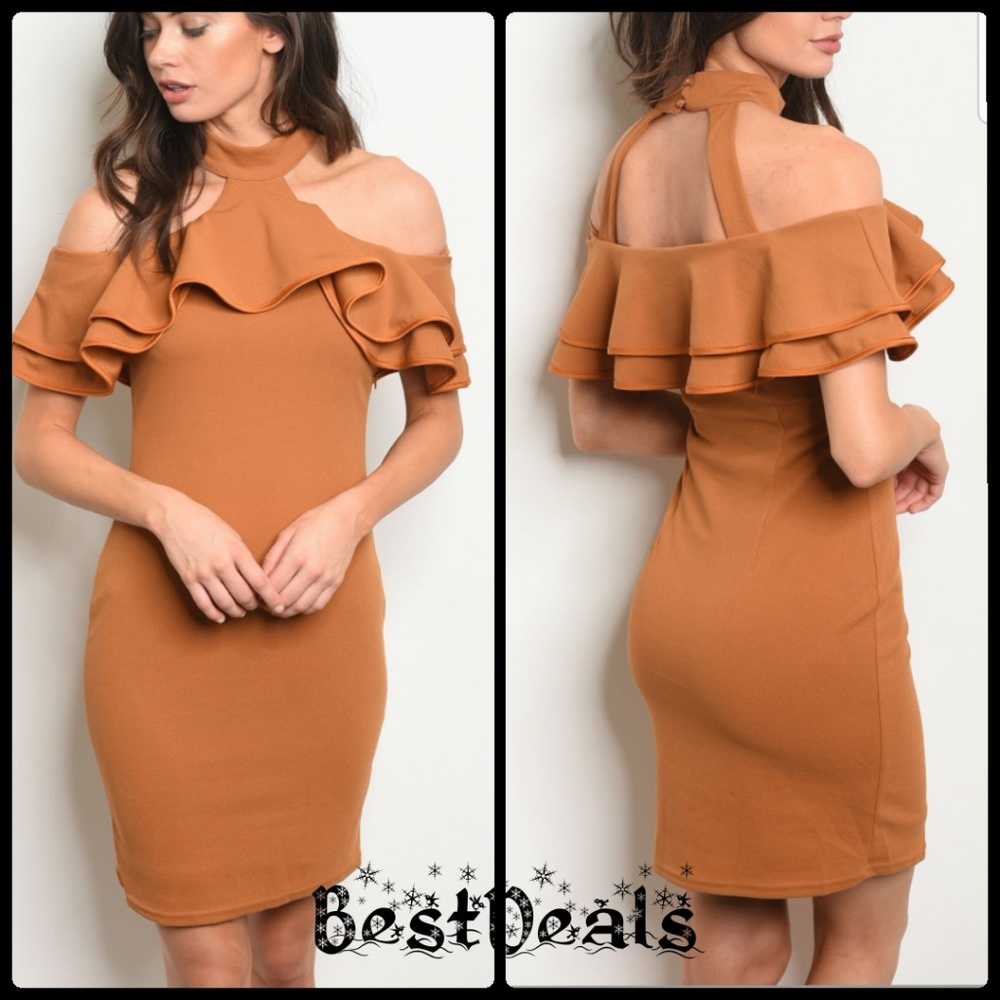 🌿New ! Carmel bodycon dress-101 - Picture 2 of 4